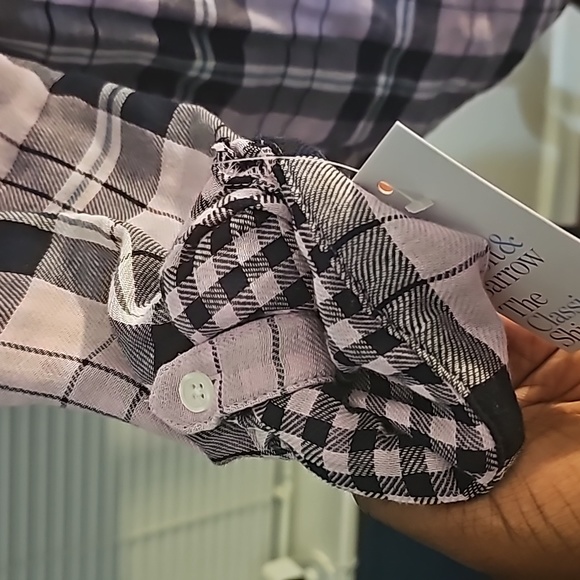 Croft & Barrow Lavender and Blue Plaid Button down 3/4 Sleeve Shirt XL - Picture 7 of 12